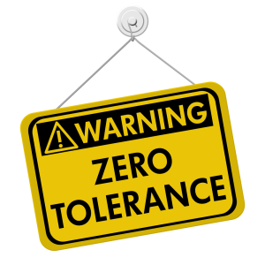 Warning: Zero Tolerance sign